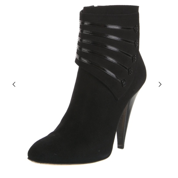 OSCAR DE LA RENTA - Embellished Suede Booties